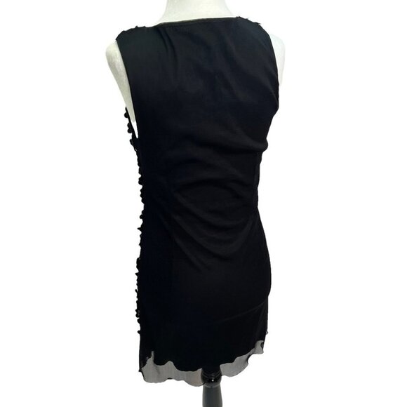 VERO Moda🖤Black Shift Dress Flower Appliques Size Small - Picture 6 of 11